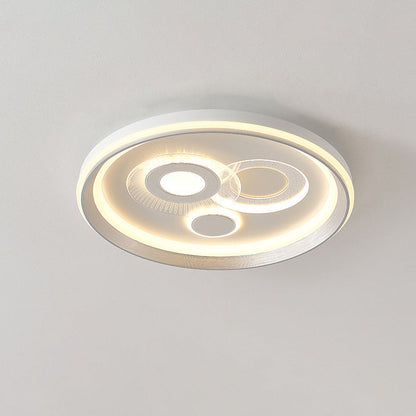 Modern Minimalist Iron Acrylic Round LED Flush Mount Ceiling Light For Bedroom And Living Room