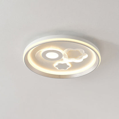 Modern Minimalist Iron Acrylic Round LED Flush Mount Ceiling Light For Bedroom And Living Room