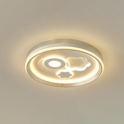 Modern Minimalist Iron Acrylic Round LED Flush Mount Ceiling Light For Bedroom And Living Room