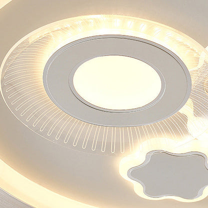 Modern Minimalist Iron Acrylic Round LED Flush Mount Ceiling Light For Bedroom And Living Room