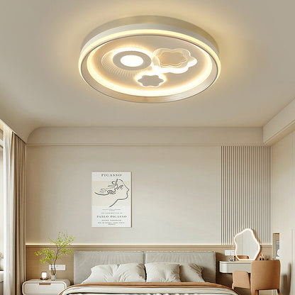 Modern Minimalist Iron Acrylic Round LED Flush Mount Ceiling Light For Bedroom And Living Room