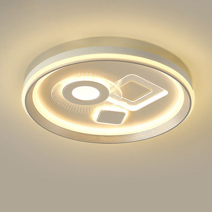 Modern Minimalist Iron Acrylic Round LED Flush Mount Ceiling Light For Bedroom And Living Room