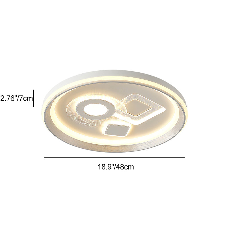 Modern Minimalist Iron Acrylic Round LED Flush Mount Ceiling Light For Bedroom And Living Room