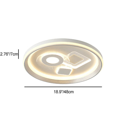 Modern Minimalist Iron Acrylic Round LED Flush Mount Ceiling Light For Bedroom And Living Room