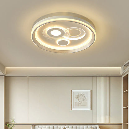 Modern Minimalist Iron Acrylic Round LED Flush Mount Ceiling Light For Bedroom And Living Room