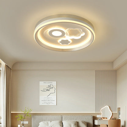 Modern Minimalist Iron Acrylic Round LED Flush Mount Ceiling Light For Bedroom And Living Room