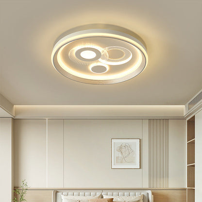 Modern Minimalist Iron Acrylic Round LED Flush Mount Ceiling Light For Bedroom And Living Room