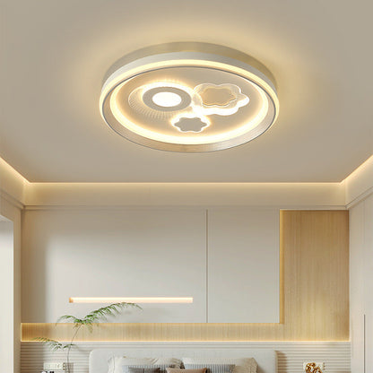 Modern Minimalist Iron Acrylic Round LED Flush Mount Ceiling Light For Bedroom And Living Room
