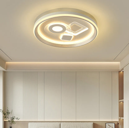 Modern Minimalist Iron Acrylic Round LED Flush Mount Ceiling Light For Bedroom And Living Room