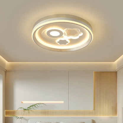 Modern Minimalist Iron Acrylic Round LED Flush Mount Ceiling Light For Bedroom And Living Room