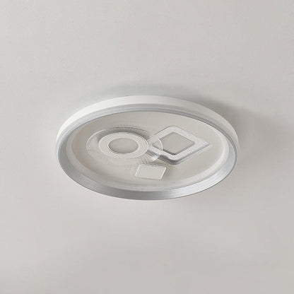 Modern Minimalist Iron Acrylic Round LED Flush Mount Ceiling Light For Bedroom And Living Room