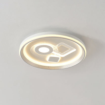 Modern Minimalist Iron Acrylic Round LED Flush Mount Ceiling Light For Bedroom And Living Room