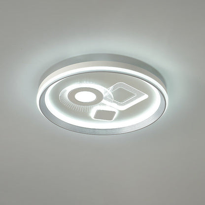 Modern Minimalist Iron Acrylic Round LED Flush Mount Ceiling Light For Bedroom And Living Room