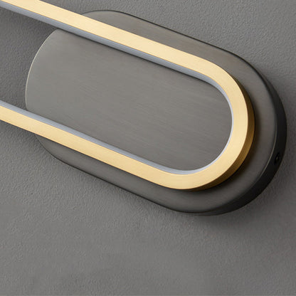 Modern Minimalist Brass & Acrylic Oval LED Wall Sconce Lamp For Bedroom & Living Room