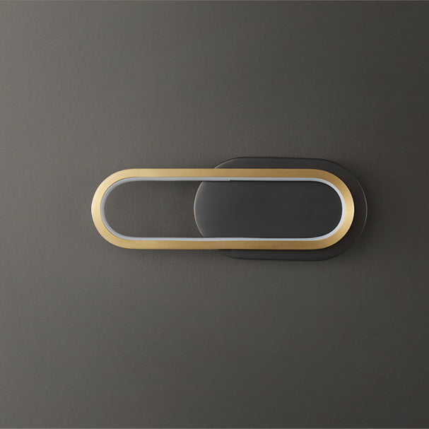 Modern Minimalist Brass & Acrylic Oval LED Wall Sconce Lamp For Bedroom & Living Room
