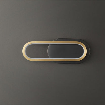 Modern Minimalist Brass & Acrylic Oval LED Wall Sconce Lamp For Bedroom & Living Room