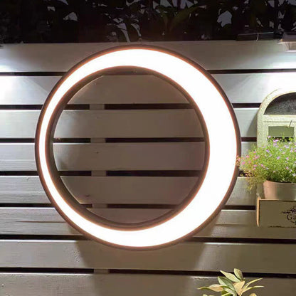 Modern Minimalist Stainless Steel & PC Round Moon LED Wall Sconce Lamp Outdoor Patio