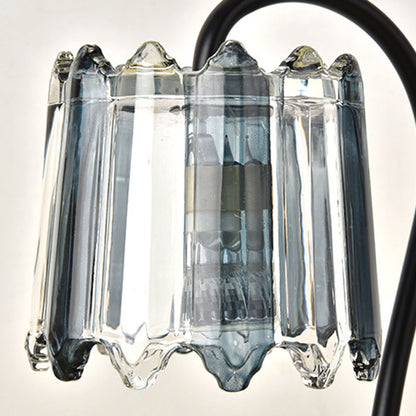 Modern Art Deco Iron Glass & Marble Round Base & Flower Shade 1-Light Aroma Melting Wax Table Lamp For Bedroom & Living Room