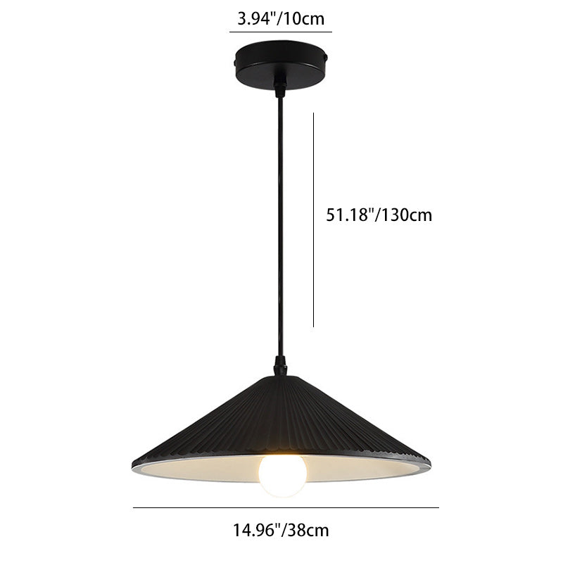 Contemporary Nordic Resin Conical 1-Light Pendant Light For Bedroom & Living Room