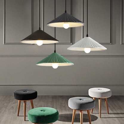 Contemporary Nordic Resin Conical 1-Light Pendant Light For Bedroom & Living Room