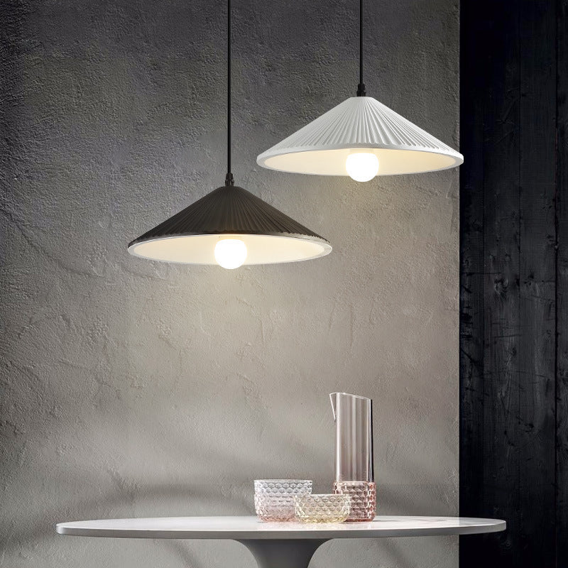 Contemporary Nordic Resin Conical 1-Light Pendant Light For Bedroom & Living Room