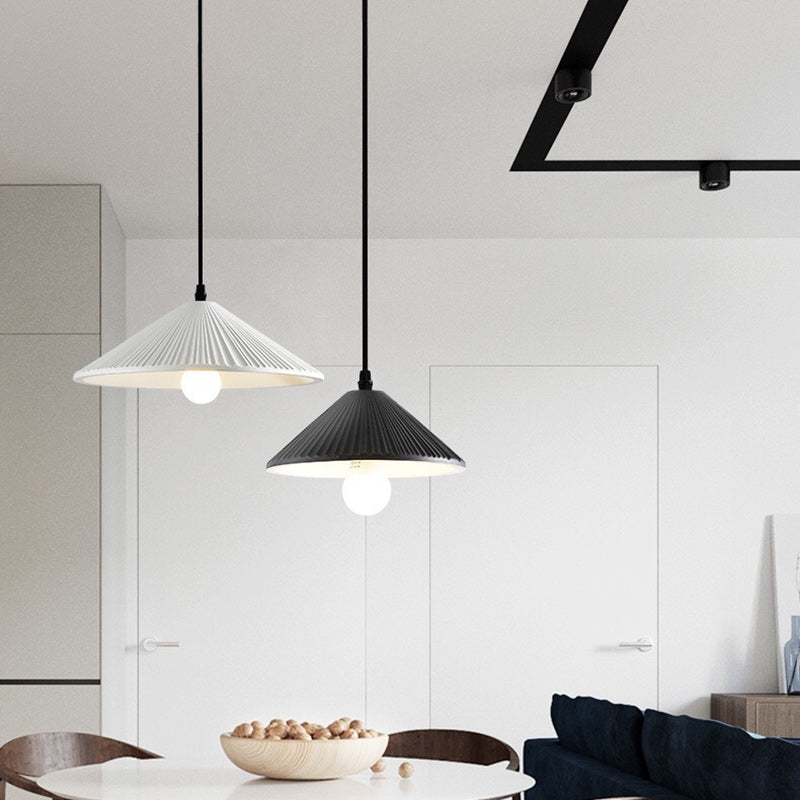 Contemporary Nordic Resin Conical 1-Light Pendant Light For Bedroom & Living Room