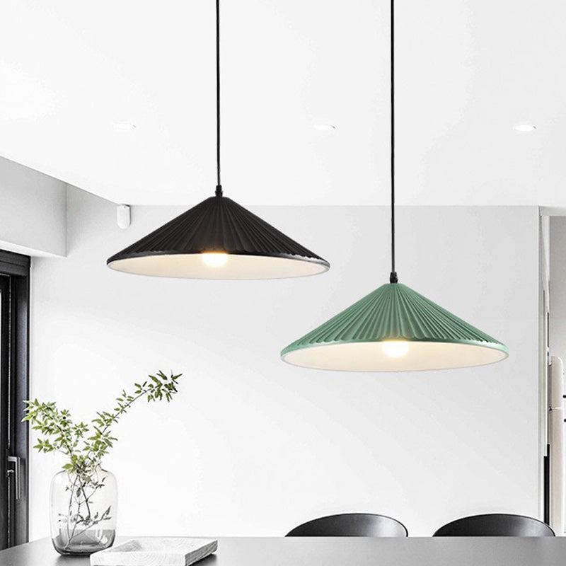 Contemporary Nordic Resin Conical 1-Light Pendant Light For Bedroom & Living Room