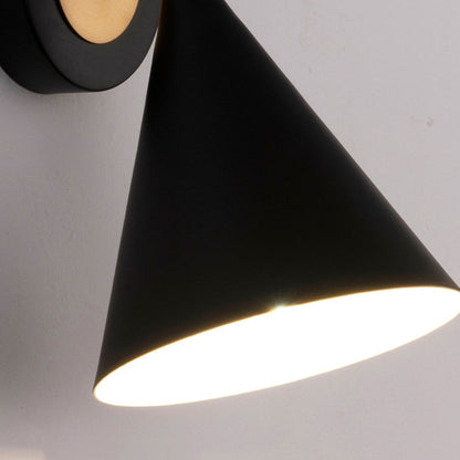 Modern Minimalist Iron Cone Shade 1-Light Rotatable Wall Sconce Lamp For Bedroom & Living Room