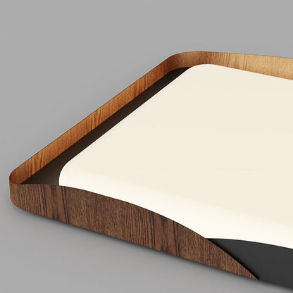 Modern Minimalist Iron & Acrylic Round Square Rectangular Wavy LED Flush Mount Ceiling Light For Bedroom & Living Room