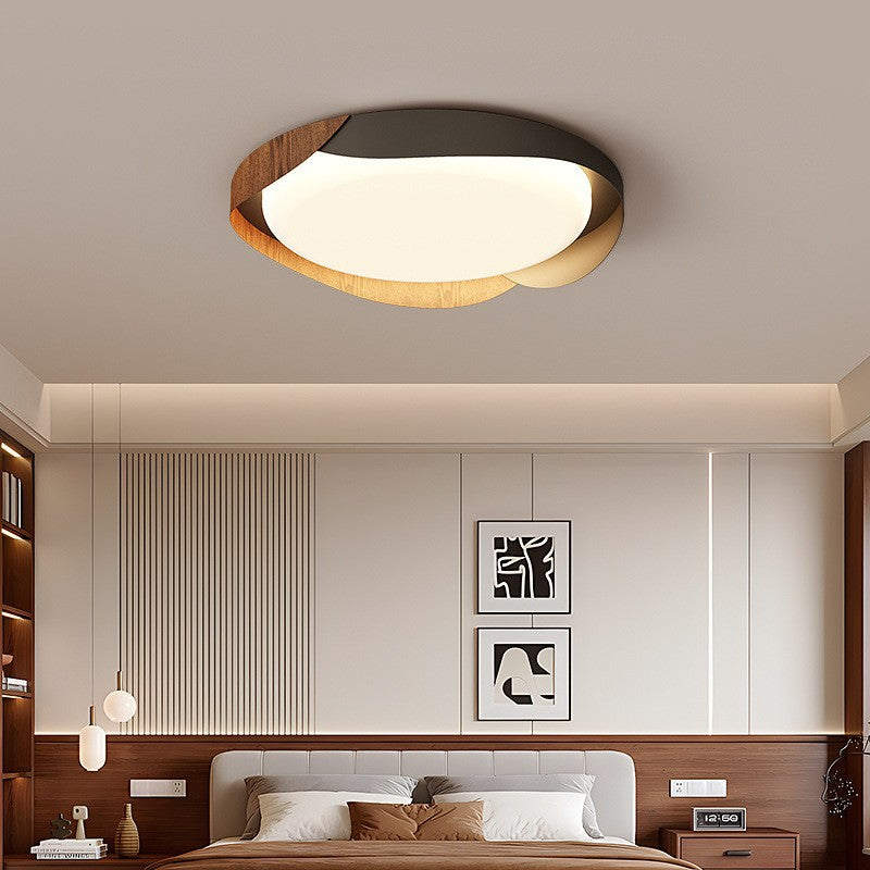 Modern Minimalist Iron & Acrylic Round Square Rectangular Wavy LED Flush Mount Ceiling Light For Bedroom & Living Room