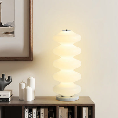 Contemporary Creative Acrylic & Marble LED Table Lamp With Multi-Oval Design For Bedroom & Living Room
