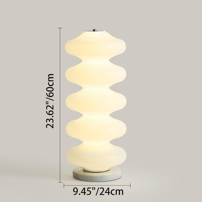 Contemporary Creative Acrylic & Marble LED Table Lamp With Multi-Oval Design For Bedroom & Living Room
