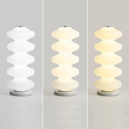 Contemporary Creative Acrylic & Marble LED Table Lamp With Multi-Oval Design For Bedroom & Living Room