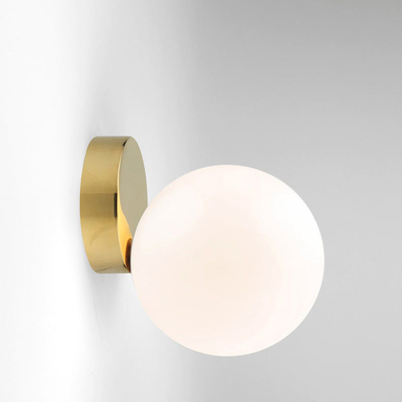 Contemporary Nordic Iron & Glass Globe 1-Light Semi-Flush Mount Ceiling Light For Bedroom & Living Room