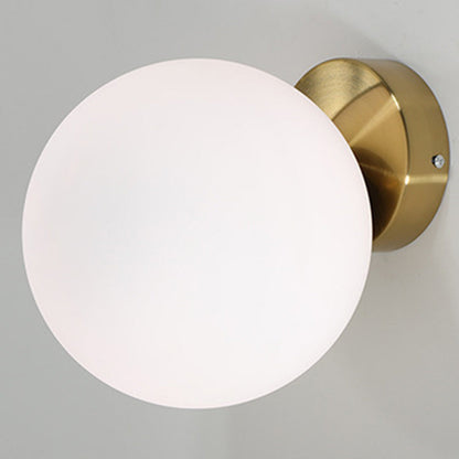 Contemporary Nordic Iron & Glass Globe 1-Light Semi-Flush Mount Ceiling Light For Bedroom & Living Room