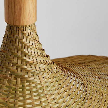Traditional Chinese Bamboo Straw Hat 1-Light Pendant Light For Bedroom & Living Room