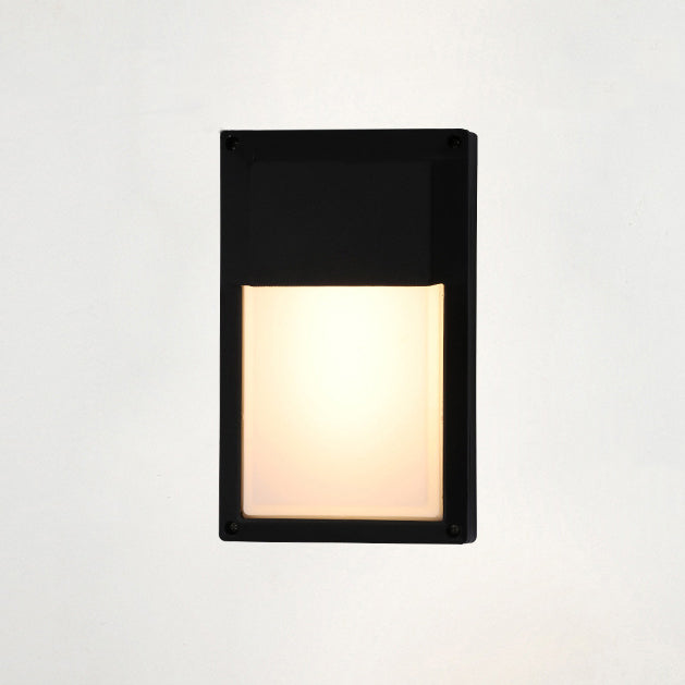 Modern Minimalist Aluminum & PC Rectangular Waterproof LED Outdoor Wall Light For Patio & Balcony