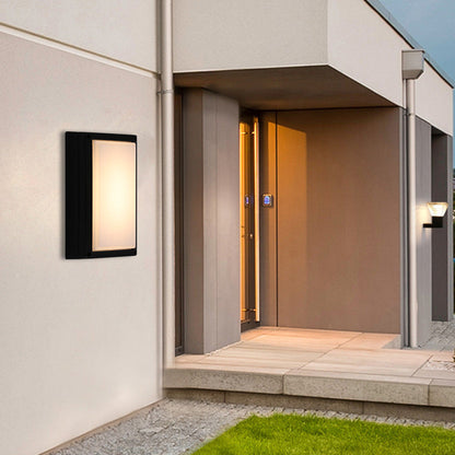 Modern Minimalist Aluminum & PC Rectangular Waterproof LED Outdoor Wall Light For Patio & Balcony