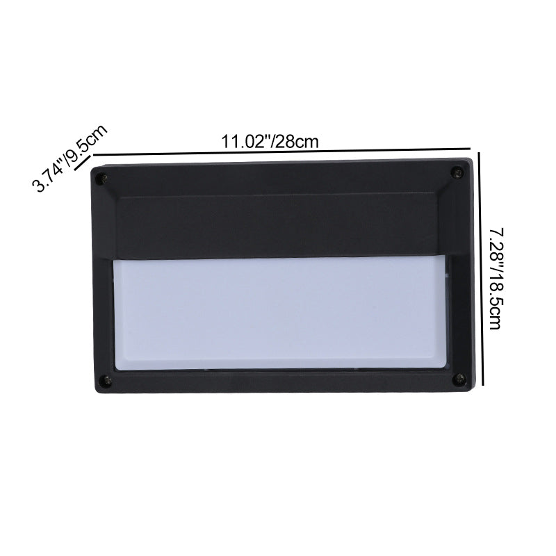 Modern Minimalist Aluminum & PC Rectangular Waterproof LED Outdoor Wall Light For Patio & Balcony
