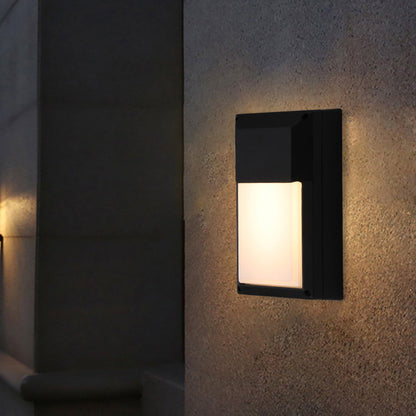 Modern Minimalist Aluminum & PC Rectangular Waterproof LED Outdoor Wall Light For Patio & Balcony