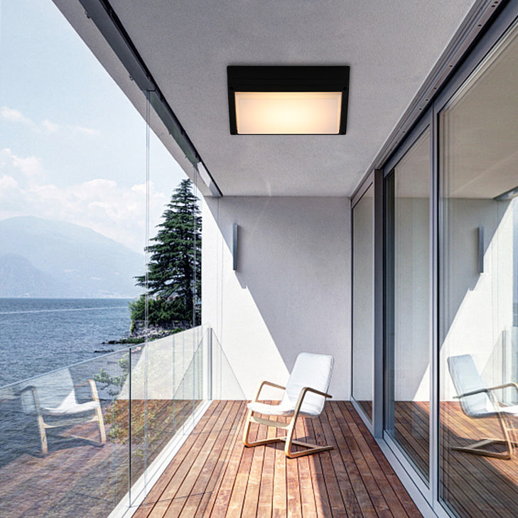 Modern Minimalist Aluminum & PC Rectangular Waterproof LED Outdoor Wall Light For Patio & Balcony