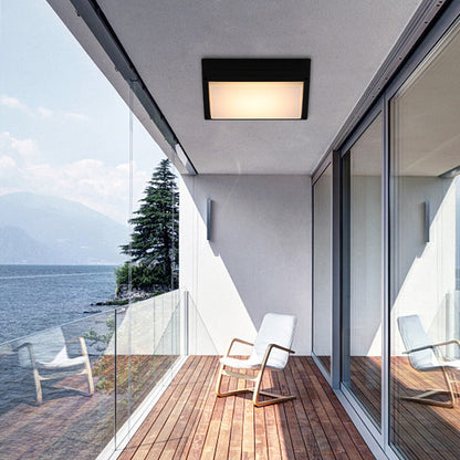 Modern Minimalist Aluminum & PC Rectangular Waterproof LED Outdoor Wall Light For Patio & Balcony