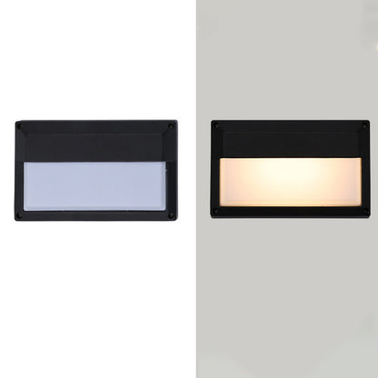 Modern Minimalist Aluminum & PC Rectangular Waterproof LED Outdoor Wall Light For Patio & Balcony