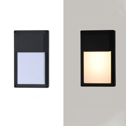 Modern Minimalist Aluminum & PC Rectangular Waterproof LED Outdoor Wall Light For Patio & Balcony