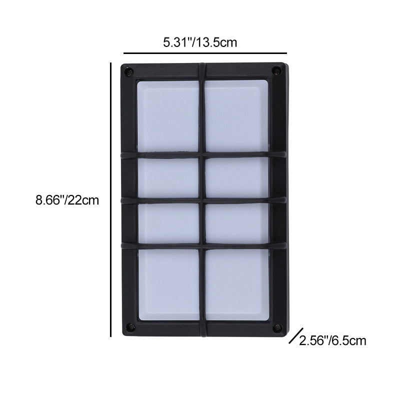 Modern Minimalist Aluminum & PC Grid-Shaped Waterproof LED Outdoor Wall Light For Patio & Balcony