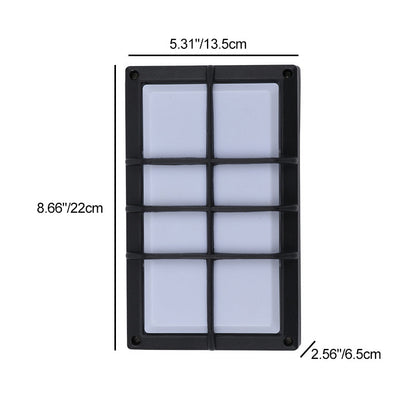 Modern Minimalist Aluminum & PC Grid-Shaped Waterproof LED Outdoor Wall Light For Patio & Balcony