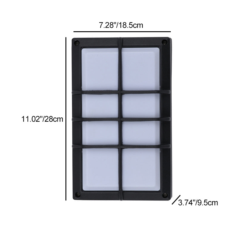 Modern Minimalist Aluminum & PC Grid-Shaped Waterproof LED Outdoor Wall Light For Patio & Balcony
