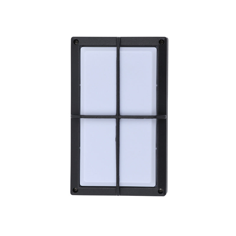 Modern Minimalist Aluminum & PC Grid-Shaped Waterproof LED Outdoor Wall Light For Patio & Balcony
