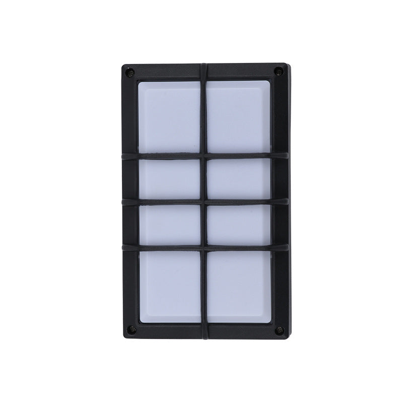Modern Minimalist Aluminum & PC Grid-Shaped Waterproof LED Outdoor Wall Light For Patio & Balcony
