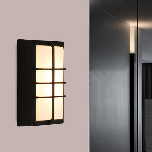 Modern Minimalist Aluminum & PC Grid-Shaped Waterproof LED Outdoor Wall Light For Patio & Balcony